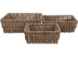 Set Di 3 Cestini Portaoggetti Clayre & Eef, In Seagrass Marrone