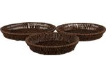Set Di 3 Piatti Da Portata Clayre & Eef Ø 28 / Ø 25/ Ø 22 Cm In Plastica Marrone