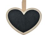 Clayre & Eef Lavagna Cuore 8X2X8 Cm Legno Nero