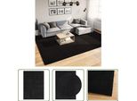The Living Store Tappeto Huarte A Pelo Corto Morbido E Lavabile Nero 240X340 Cm