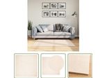 The Living Store Tappeto Huarte A Pelo Corto Morbido E Lavabile Beige 120X120 Cm
