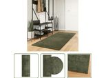 The Living Store Tappeto Huarte A Pelo Corto Morbido E Lavabile Verde Bosco 80X200 Cm