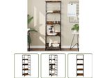 The Living Store Libreria In Rovere Fumé 50X33X153 Cm Materiale In Legno