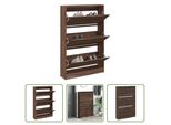 The Living Store Scarpiera Look Rovere Marrone 80X21X125,5 Cm Materiale Legno