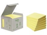 Post-It® 6541B Appunti Per Il Riciclo - 76 X 76 Mm, Giallo Pastello, 6 X 100 Fogli