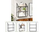 The Living Store Mensola A Muro 3 Scomparti Grey Sonoma 60X21X78,5 Cm Materiale A Base Di Legno