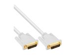 Inline® 17772W Cavo DVI-D, Digitale 24+1 Maschio/Maschio, Doppio Collegamento, Bianco/Oro, 2 M