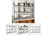 The Living Store Set Di Mensole A Muro Da 6 Pezzi Con Aste In Legno Grigio Sonoma