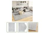 The Living Store Tappeto Huarte A Pelo Corto Morbido E Lavabile Grigio 240X340 Cm