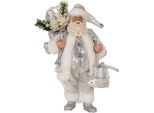 Clayre & Eef Decorazione Natalizia Figura Babbo Natale 27 Cm Plastica Argentata