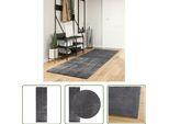 The Living Store Tappeto Huarte A Pelo Corto Morbido E Lavabile Antracite 80X250 Cm