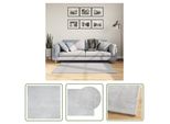 The Living Store Tappeto Huarte A Pelo Corto Morbido E Lavabile Grigio 120X120 Cm