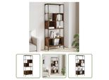 The Living Store Libreria 5 Ripiani Rovere Fumé 76X33X188,5 Cm Materiale Legno