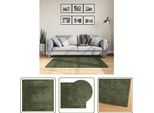 The Living Store Tappeto Huarte A Pelo Corto Morbido E Lavabile Verde Bosco 120X120 Cm