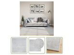 The Living Store Tappeto Huarte A Pelo Corto Morbido E Lavabile Grigio 200X200 Cm