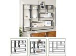 The Living Store Set Di Mensole A Muro Da 6 Pezzi Con Aste In Legno Grigio Sonoma