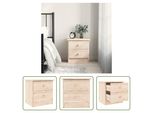 The Living Store Comodino Alta Natural 41X35X41 Cm In Legno Di Pino Massiccio