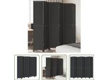 The Living Store Divisorio 6 Pezzi Nero In Legno Massello Di Paulownia