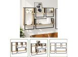 The Living Store Set Di Mensole Da Parete 4 Pezzi Con Aste Materiale In Legno Rovere Sonoma