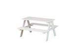 Set Da Pranzo Henning, Tavolo E Panca Per Bambini, Bianco Per Interni.