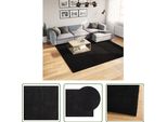 The Living Store Tappeto Huarte A Pelo Corto Morbido E Lavabile Nero 240X240 Cm