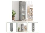 The Living Store Credenza Con Ante In Vetro Grigio Cemento 35X37X142 Cm