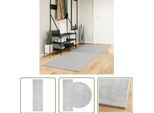 The Living Store Tappeto Huarte A Pelo Corto Morbido E Lavabile Grigio 80X250 Cm