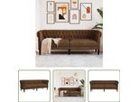 The Living Store Divano Chesterfield 3 Posti In Tessuto Marrone