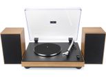 New Majestic Giradischi Tt 54 Bluetooth MP3 Nero E Legno 33/45 Rpm 30W 2 Altoparlanti