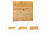 The Living Store Piano Del Tavolo Con Bordo Ad Albero 80X80X3,8 Cm In Legno Massiccio Di Mango