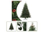 The Living Store Albero Di Natale Artificiale Pieghevole Con Pigne E Bacche 180 Cm
