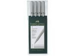 Faber-Castell 166004 Ecco Pigment Penna A Inchiostro - Set Di 4 (0,1/0,3/0,5/0,7 Mm), Nero