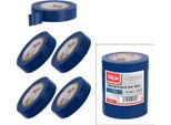 Set Di 5 Nastri Isolanti Blu 15 Mm X 10 M