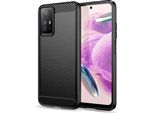 Techsuit Carbon Silicone Back Cover Custodia Per Xiaomi Redmi Note 12S - Nero