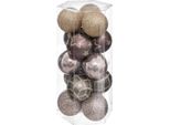 Set Di Ornamenti Natalizi In Plastica, Ø 5 Cm, 15 Pezzi.