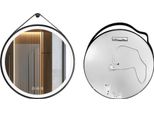 Luvodi Specchio Da Bagno Rotondo Illuminato, Illuminazione A Led, Funzione Antiappannamento, 70 Cm (28 Pollici), Alluminio