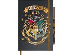 Harry Potter, Quaderno A5 Harry Potter Con Stemma Di Hogwarts E 96 Pagine, Nero