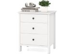 Comodino Con 3 Cassetti Costway, Comodino Per Letto A Molle, Cassettiera Per Letto, Console Per Letto, Tavolino 56X45X66Cm Bianco