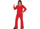 Disco Dancer 70S Retro Costume Carnival Vintage Party Style Outfit, Taglia: 52 - 54 (L) Colore: Red