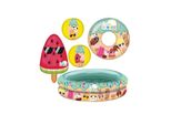 Happy People - Happy Summer Schwimmset (5-Teilig) Planschbecken Schwimmring Pool Planschen Kinder
