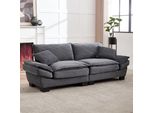 Lvhom Divano Doppio Con Cuscini, Divano A 2 Posti Con Sedute Profonde, Divano Imbottito Poltrona Chaise Longue Lounge Sofa, Per Soggiorno, Grigio Scuro