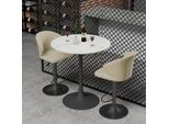 Fativo Tavolo Da Bar Tavolo Da Pranzo Tavolo Da Bar Tavolo Rotondo Sala Da Pranzo Tavolo Da Cucina Rotondo In Marmo Sala Da Pranzo 76X76X100Cm Tavolo Bistrot Struttura In Metallo Nero