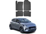 2019-2025 Hyundai I10 Tappetini In Gomma Nera 4 Pz