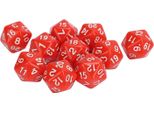 Set Di Dadi Poliedrici 10Pcs In Plastica Leggero 20 Lati Per Giochi Di Ruolo Da Tavolo Rosso