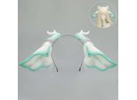Inf Cerchietto Gotico Angelo Cosplay: Accessorio Peluche Per Halloween E Feste Bianco+Erba