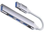 Inf Adattatore Usb Type-C A 4 Porte: Usb 2.0X3 + Usb 3.0 Per Pc E Laptop Grigio
