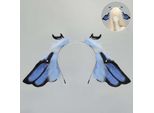 Inf Cerchietto Gotico Angelo Cosplay: Accessorio Peluche Per Halloween E Feste Nero + Blu
