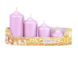 Nohel Garden Candele Dell'avvento A Gradini Perla D4,5X5/7/9/11Cm 4Pcs