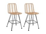 Vidaxl Sgabello Da Bar 2 Pezzi 45X56X103,5 Cm Pe-Rattan E Acciaio