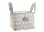 Cestino Grigio A Stelle Con Manici 17 X 13,5 X 20 Cm